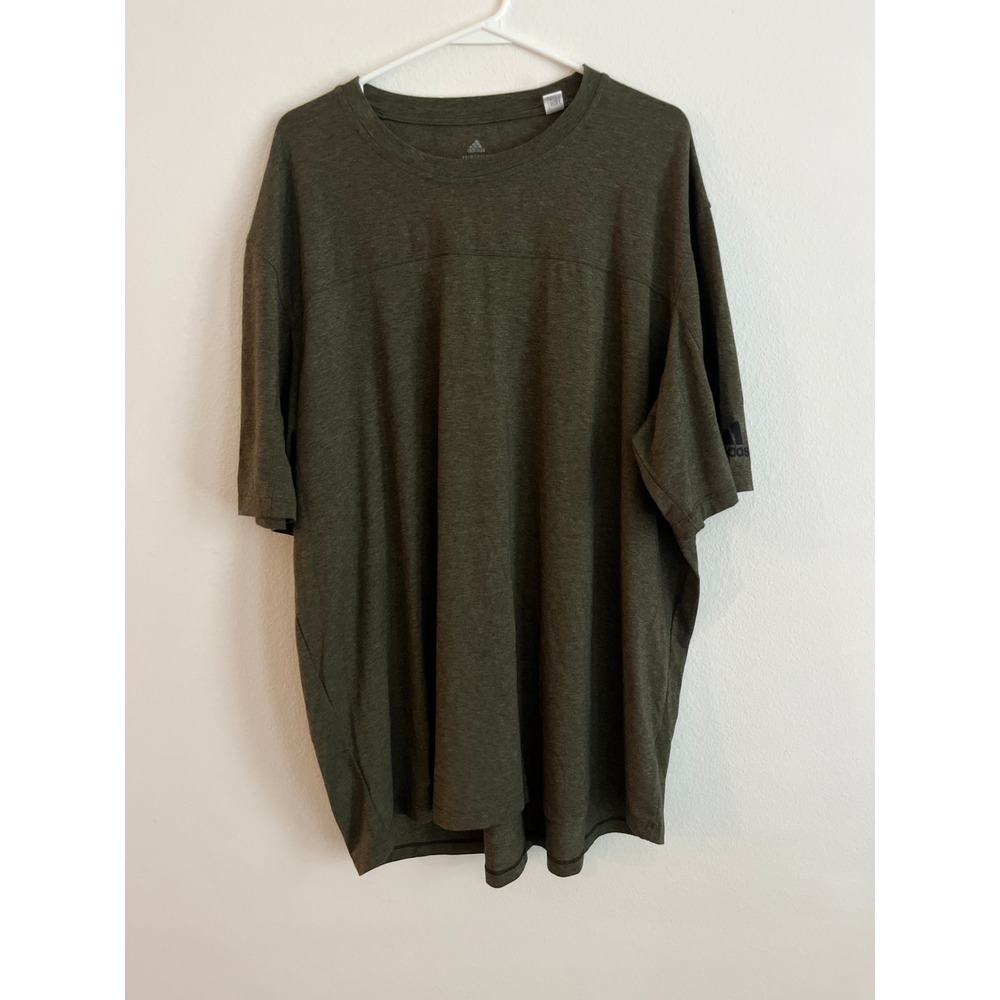 Adidas Primegreen Aeroready Mens 2XL Olive Green Heather Training T-Shirt